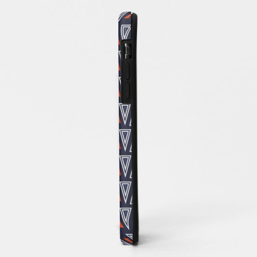 Dark Blue and Red Geometric Triangles Pattern Case-Mate iPhone Case (Achterkant/links)