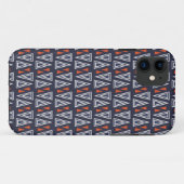 Dark Blue and Red Geometric Triangles Pattern Case-Mate iPhone Case (Achterkant (horizontaal))