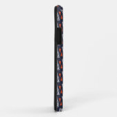 Dark Blue and Red Geometric Triangles Pattern Case-Mate iPhone Case (Achterkant/rechts)