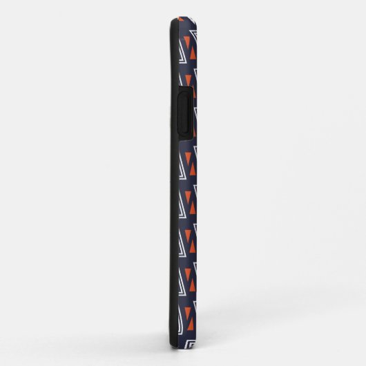 Dark Blue and Red Geometric Triangles Pattern Case-Mate iPhone Case (Achterkant/rechts)