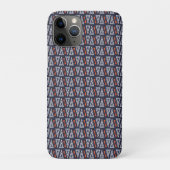 Dark Blue and Red Geometric Triangles Pattern Case-Mate iPhone Case (Achterkant)