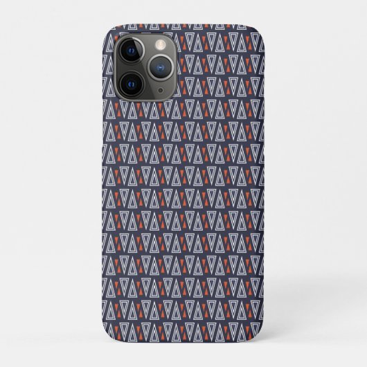 Dark Blue and Red Geometric Triangles Pattern Case-Mate iPhone Case (Achterkant)