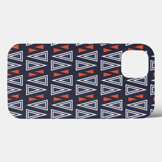 Dark Blue and Red Geometric Triangles Pattern Case-Mate iPhone Case (Achterkant (horizontaal))