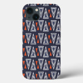 Dark Blue and Red Geometric Triangles Pattern Case-Mate iPhone Case (Achterkant)