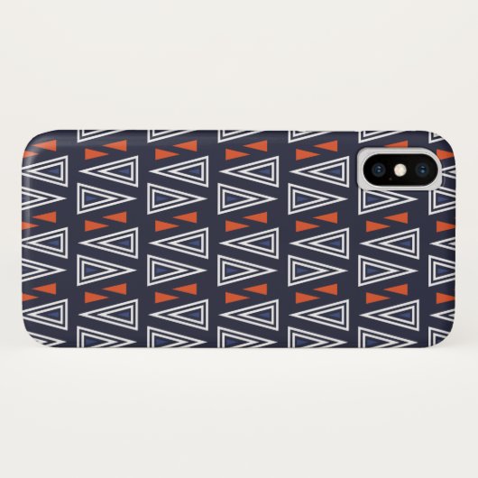 Dark Blue and Red Geometric Triangles Pattern Case-Mate iPhone Case (Achterkant (horizontaal))