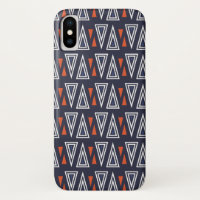 Dark Blue and Red Geometric Triangles Pattern