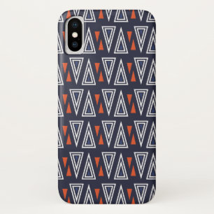 Dark Blue and Red Geometric Triangles Pattern Case-Mate iPhone Case