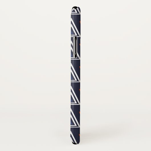 Dark Blue and Red Geometric Triangles Pattern Case-Mate iPhone Case (Achterkant / rechts)