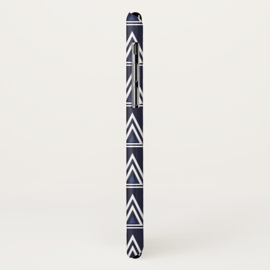 Dark Blue and Red Geometric Triangles Pattern Case-Mate iPhone Case (Achterkant/links)