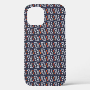Dark Blue and Red Geometric Triangles Pattern Case-Mate iPhone Case