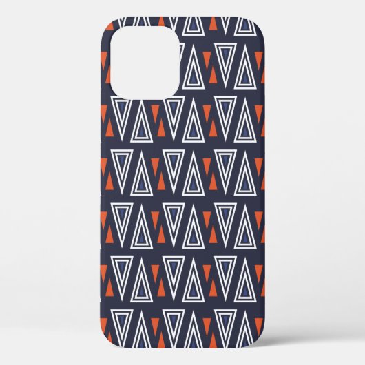Dark Blue and Red Geometric Triangles Pattern Case-Mate iPhone Case (Achterkant)