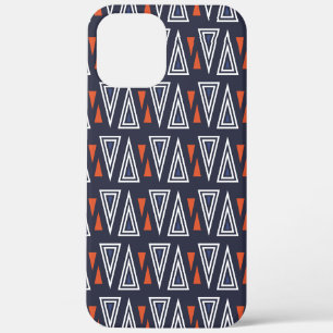 Dark Blue and Red Geometric Triangles Pattern Case-Mate iPhone Case