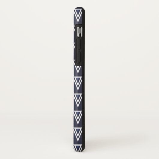 Dark Blue and Red Geometric Triangles Pattern Case-Mate iPhone Case (Achterkant/links)