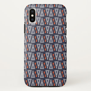 Dark Blue and Red Geometric Triangles Pattern Case-Mate iPhone Case