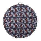 Dark Blue and Red Geometric Triangles Pattern Dartbord (Voorkant)
