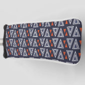Dark Blue and Red Geometric Triangles Pattern Golfheadcover (Voorkant)