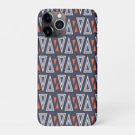 Dark Blue and Red Geometric Triangles Pattern iPhone Hoesje (Achterkant)