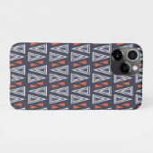 Dark Blue and Red Geometric Triangles Pattern iPhone Hoesje (Achterkant horizontaal)