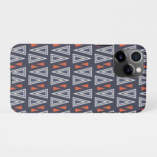 Dark Blue and Red Geometric Triangles Pattern iPhone Hoesje (Achterkant horizontaal)