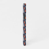 Dark Blue and Red Geometric Triangles Pattern iPhone Hoesje (Rechterkant)