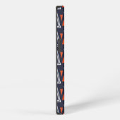 Dark Blue and Red Geometric Triangles Pattern iPhone Hoesje (Rechterkant)