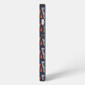 Dark Blue and Red Geometric Triangles Pattern iPhone Hoesje (Linkerkant)