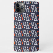 Dark Blue and Red Geometric Triangles Pattern iPhone Hoesje (Achterkant)