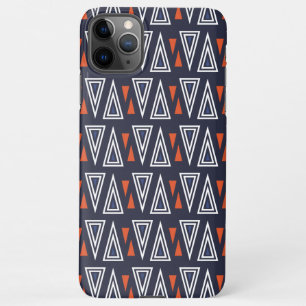 Dark Blue and Red Geometric Triangles Pattern iPhone 11Pro Max Hoesje