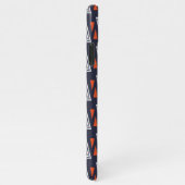 Dark Blue and Red Geometric Triangles Pattern iPhone Hoesje (Rechterkant)