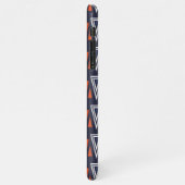 Dark Blue and Red Geometric Triangles Pattern iPhone Hoesje (Linkerkant)