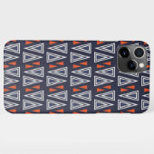 Dark Blue and Red Geometric Triangles Pattern iPhone Hoesje (Achterkant horizontaal)