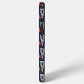 Dark Blue and Red Geometric Triangles Pattern iPhone Hoesje (Linkerkant)