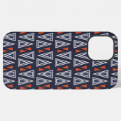 Dark Blue and Red Geometric Triangles Pattern iPhone Hoesje (Achterkant horizontaal)