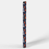 Dark Blue and Red Geometric Triangles Pattern iPhone Hoesje (Rechterkant)