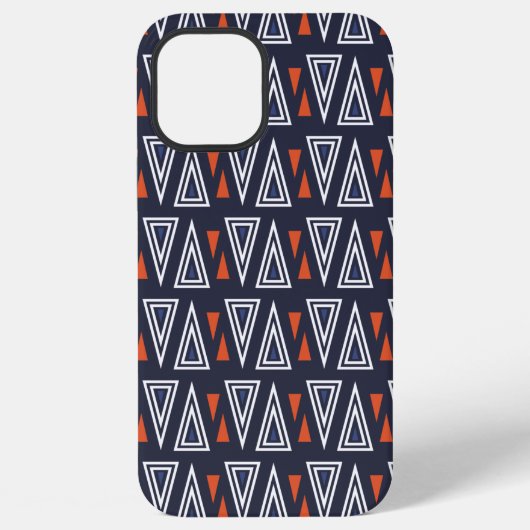 Dark Blue and Red Geometric Triangles Pattern iPhone Hoesje (Achterkant)
