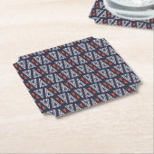 Dark Blue and Red Geometric Triangles Pattern Kartonnen Onderzetters (Gekanteld)