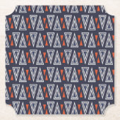 Dark Blue and Red Geometric Triangles Pattern Kartonnen Onderzetters (Voorkant)