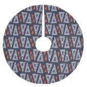 Dark Blue and Red Geometric Triangles Pattern Kerstboom Rok (Voorkant)