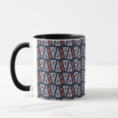 Dark Blue and Red Geometric Triangles Pattern Mok (Links)