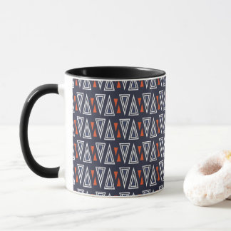 Dark Blue and Red Geometric Triangles Pattern Mok