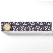 Dark Blue and Red Geometric Triangles Pattern Naambordje (Voorkant)