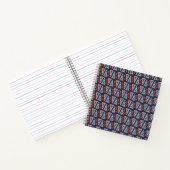 Dark Blue and Red Geometric Triangles Pattern Notitieboek (Binnen)