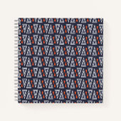 Dark Blue and Red Geometric Triangles Pattern Notitieboek (Voorkant)
