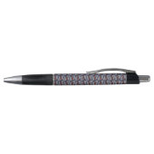 Dark Blue and Red Geometric Triangles Pattern Pen (Bovenkant)