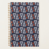 Dark Blue and Red Geometric Triangles Pattern Planner (Voorkant)