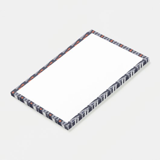 Dark Blue and Red Geometric Triangles Pattern Post-it® Notes (Schuin)