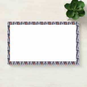 Dark Blue and Red Geometric Triangles Pattern Post-it® Notes