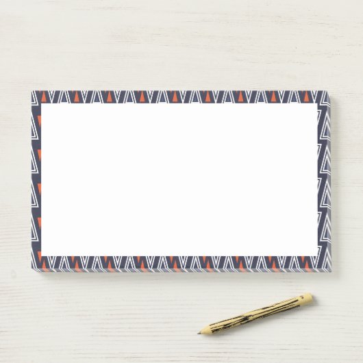 Dark Blue and Red Geometric Triangles Pattern Post-it® Notes (Op bureau)