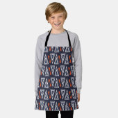 Dark Blue and Red Geometric Triangles Pattern Schort (Gedragen)