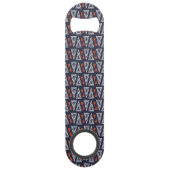 Dark Blue and Red Geometric Triangles Pattern Speed Flessenopener (Voorkant)